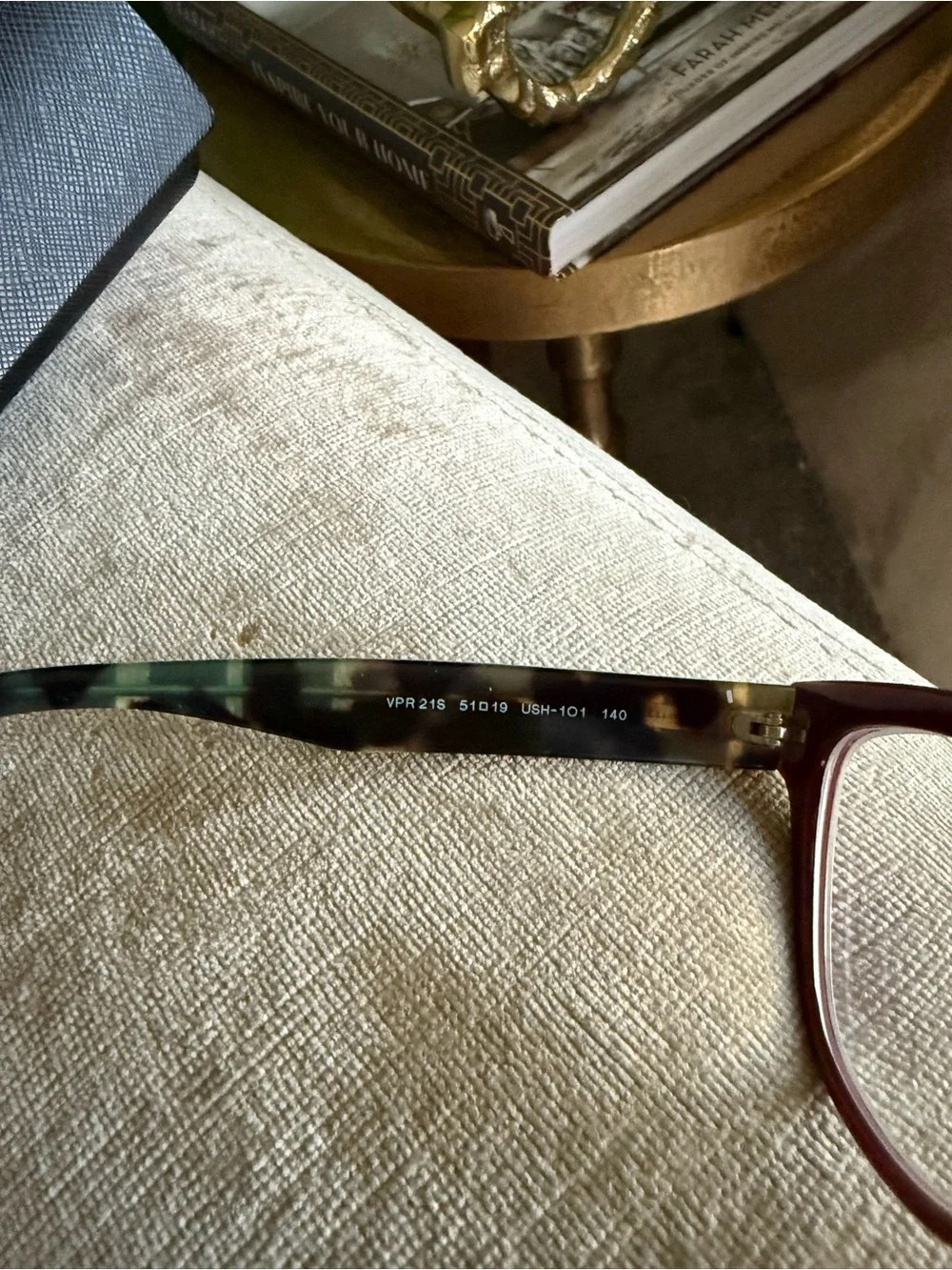Prada VPR 21S USH 101 Burgundy Red Tortoise Eyeglass Frames 51-19-140 w/Box/Cas